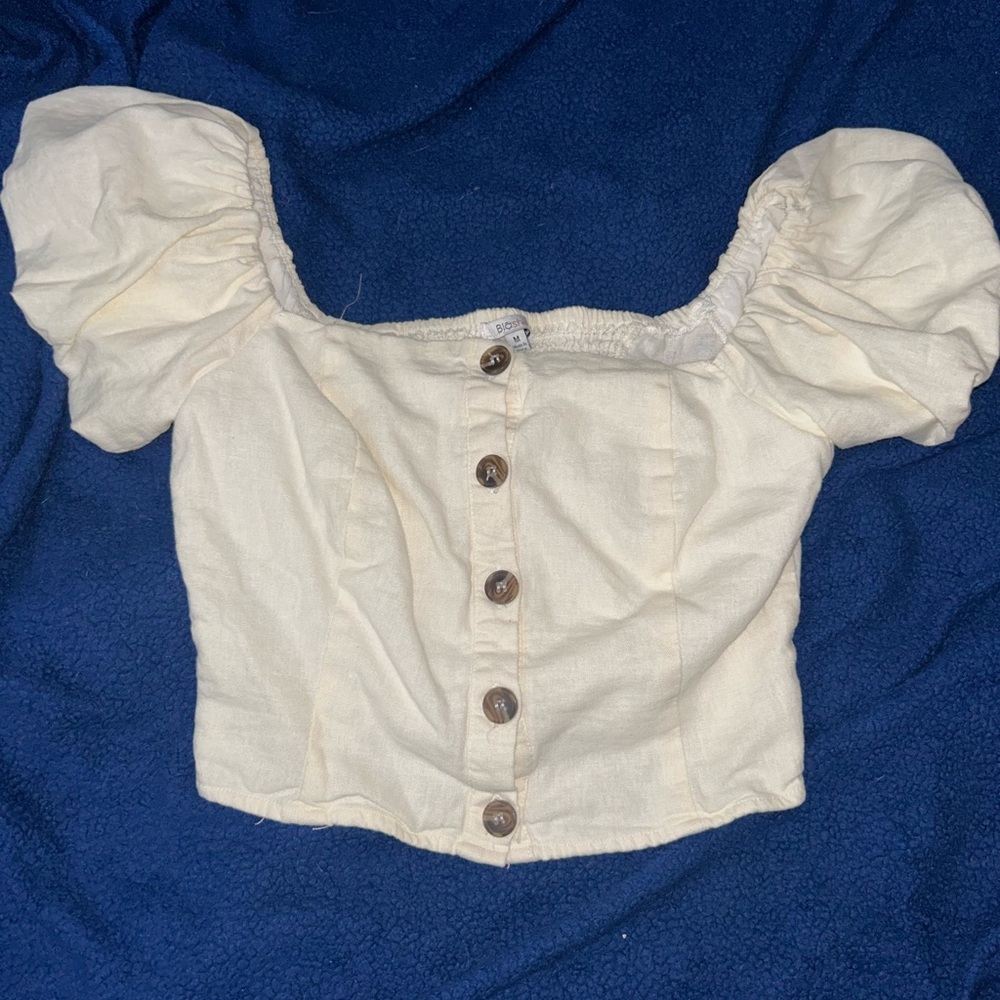 Cream Crop Top